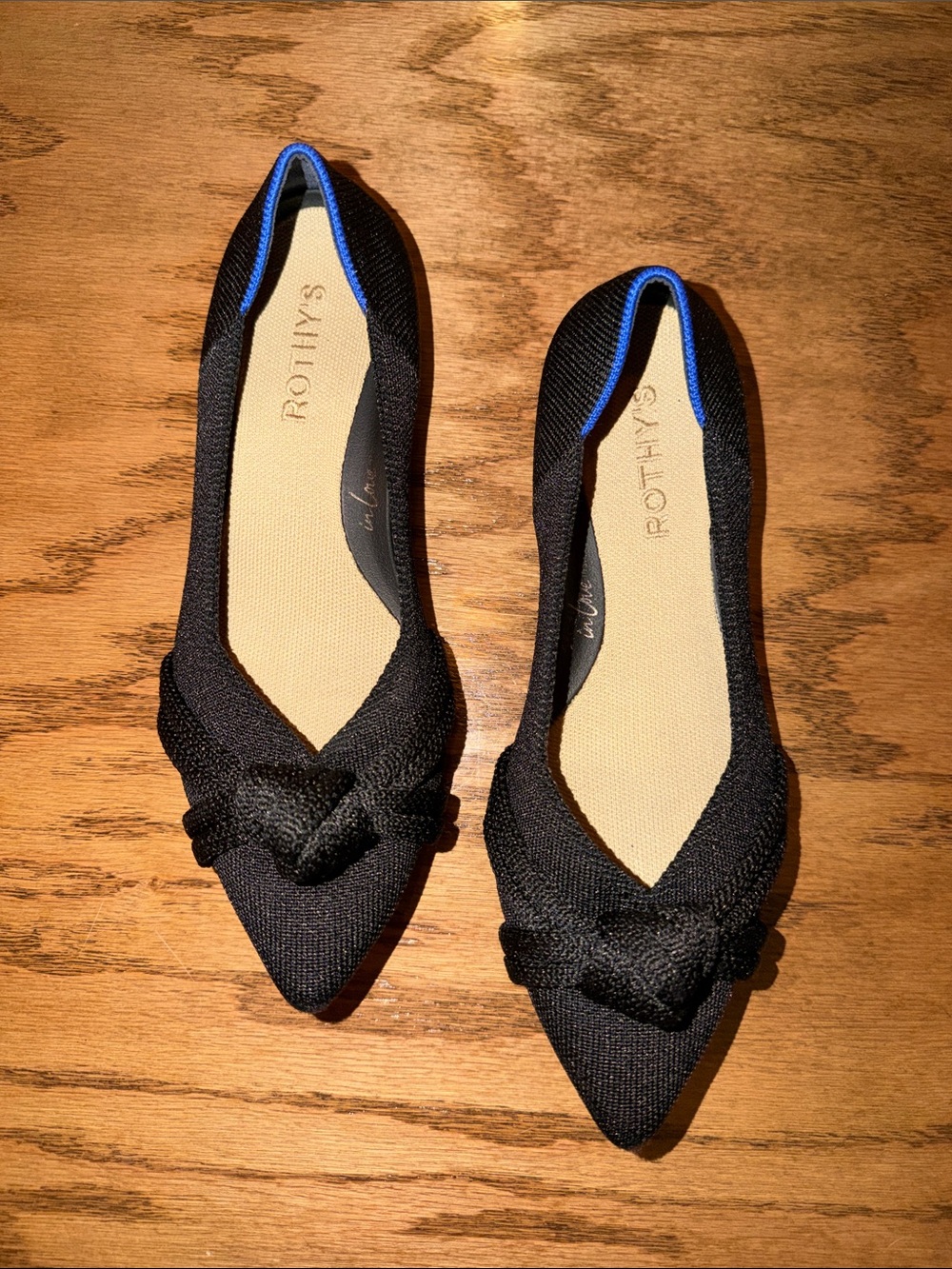 Rothy's Black The Point Knotted Flats